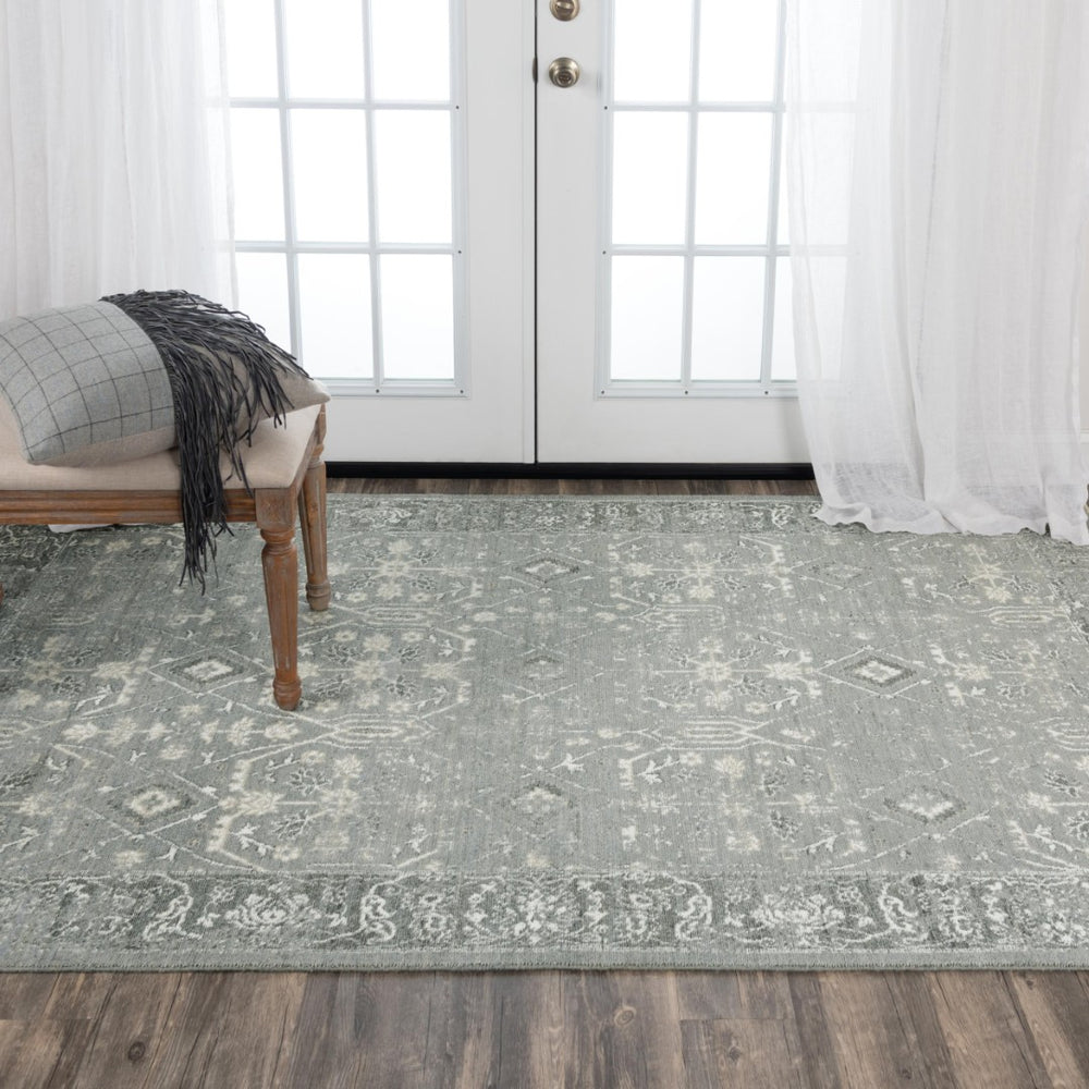 Alora Decor Aurora Handfinished Gray Wool-Tencel Blend Rug With Subtle Sheen, Fringe Edge, Vintage Charm 8' x 10' 00500511000330810