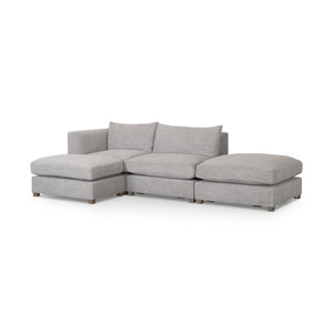 Mercana Valence 4 Piece (W/ 2 x Ottoman) Medium Gray Modular Sofa Set 69568-C