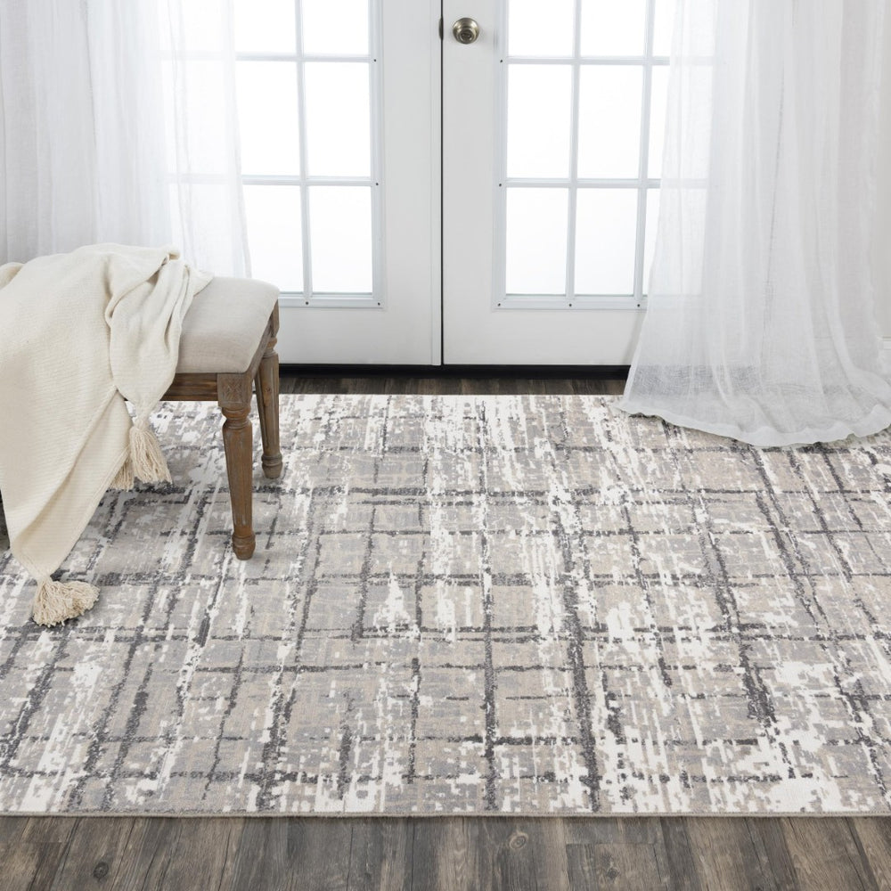 Alora Decor Aurora Vintage-Inspired Gray Ivory Rug — Hybrid New Zealand Wool & Tencel Blend, Durable Elegance 9' x 12' 00500511637330912