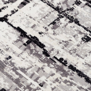 Alora Decor Aurora Luxurious Black & Ivory Hybrid Rug — Wool-Tencel Blend, Handcrafted Texture For Living Rooms 8' x 10' 00500511706370810