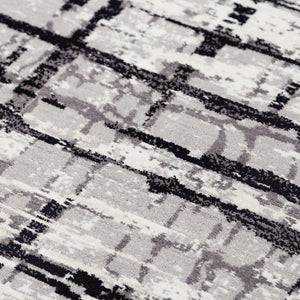 Alora Decor Aurora Luxurious Black & Ivory Hybrid Rug — Wool-Tencel Blend, Handcrafted Texture For Living Rooms 8' x 10' 00500511706370810