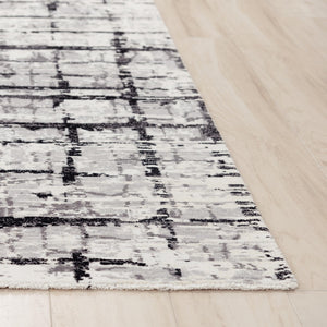 Alora Decor Aurora Luxurious Black & Ivory Hybrid Rug — Wool-Tencel Blend, Handcrafted Texture For Living Rooms 8' x 10' 00500511706370810