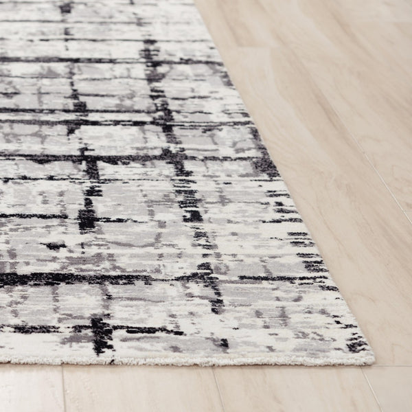 Alora Decor Aurora Luxurious Black & Ivory Hybrid Rug — Wool-Tencel Blend, Handcrafted Texture For Living Rooms 8' x 10' 00500511706370810