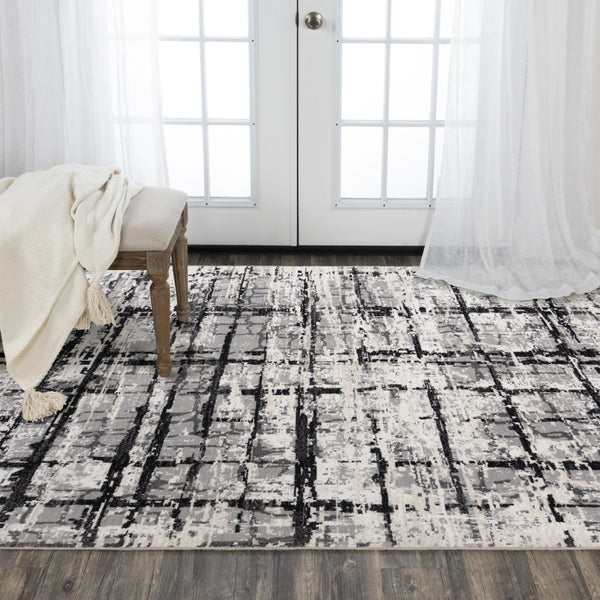Alora Decor Aurora Luxurious Black & Ivory Hybrid Rug — Wool-Tencel Blend, Handcrafted Texture For Living Rooms 8' x 10' 00500511706370810