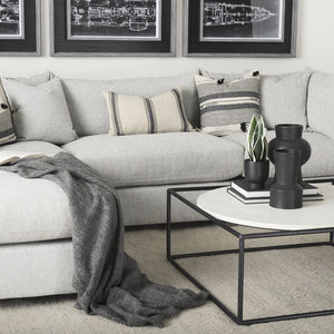 Mercana Valence Corner Sectional Piece: Stylish Modular Comfort for Effortless Living and Custom Layouts Light Gray Fabric | Armless Chair 69117