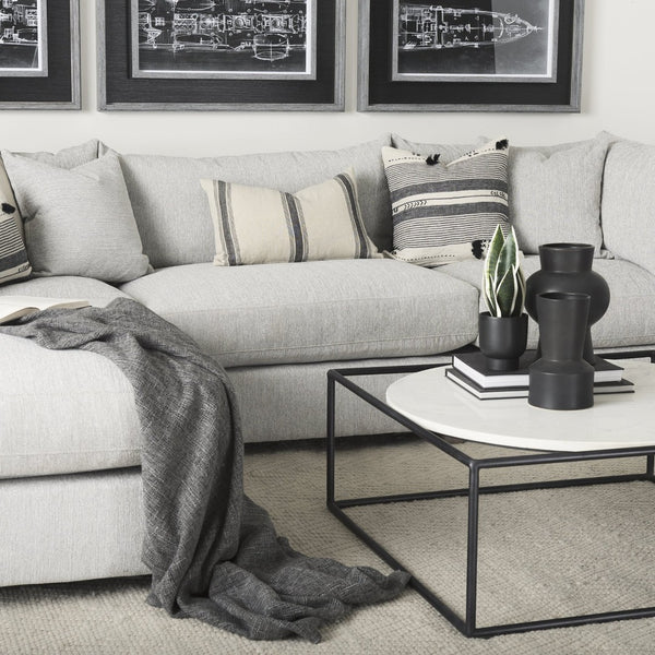 Mercana Valence Corner Sectional Piece: Stylish Modular Comfort for Effortless Living and Custom Layouts Light Gray Fabric | Armless Chair 69117