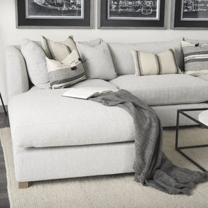 Mercana Valence Corner Sectional Piece: Stylish Modular Comfort for Effortless Living and Custom Layouts Light Gray Fabric | Full-Size Ottoman 69119