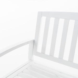 English Elm Christopher Knight Home® - LOJA Bench - Acacia Wood Outdoor Bench with Ergonomic Curved Backrest, Durable Stable Construction White 57495.00ACAWHI