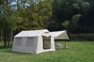 English Elm 9.8x13ft Inflatable Glamping Tent with Canopy Waterproof Air Beam Easy Setup 4 Person W640P244861