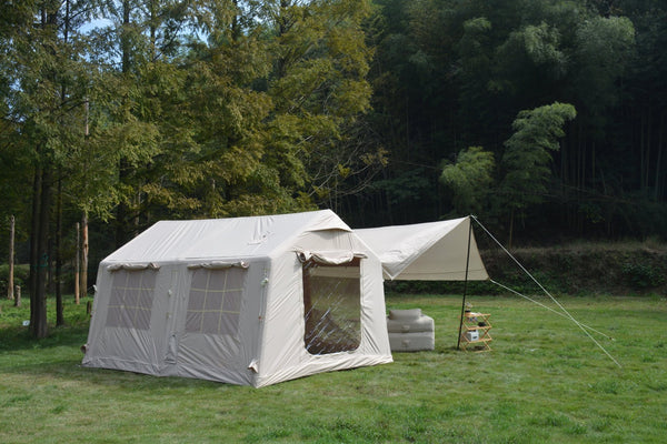 English Elm 9.8x13ft Inflatable Glamping Tent with Canopy Waterproof Air Beam Easy Setup 4 Person W640P244861