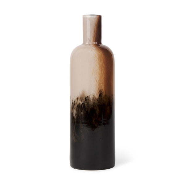 Mercana Marans Sculptural Glass Vase with Unique Swirls - Elegant Home Decor for Fresh or Dried Botanicals Amber | Multi-color | Tall 70354