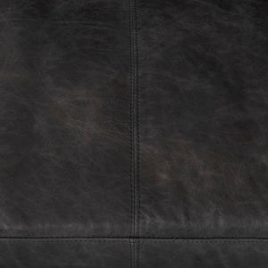 Mercana Cochrane Timeless Three-Seater Sofa – Luxurious Top-Grain Leather, Industrial Design, Fully Assembled Black Leather | Gray Metal 69448