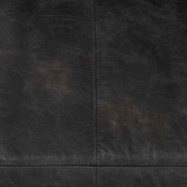 Mercana Cochrane Timeless Three-Seater Sofa – Luxurious Top-Grain Leather, Industrial Design, Fully Assembled Black Leather | Gray Metal 69448