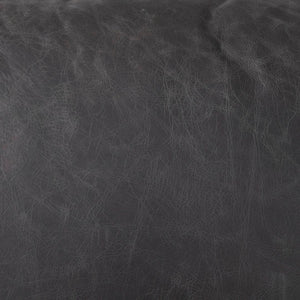 Mercana Cochrane Timeless Three-Seater Sofa – Luxurious Top-Grain Leather, Industrial Design, Fully Assembled Black Leather | Gray Metal 69448