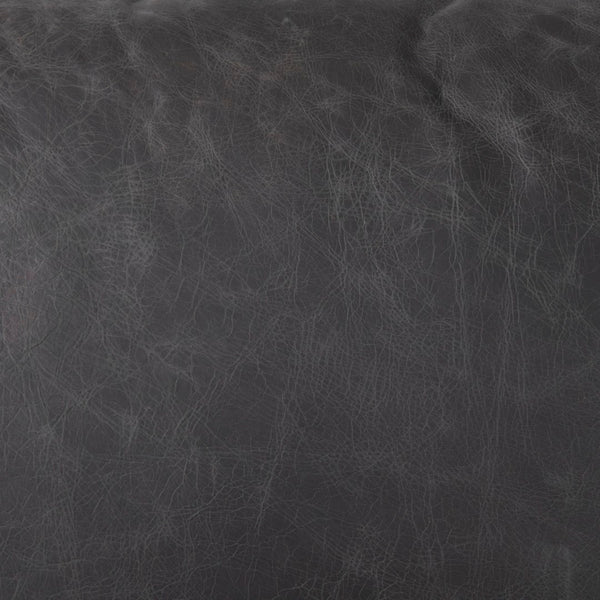 Mercana Cochrane Timeless Three-Seater Sofa – Luxurious Top-Grain Leather, Industrial Design, Fully Assembled Black Leather | Gray Metal 69448