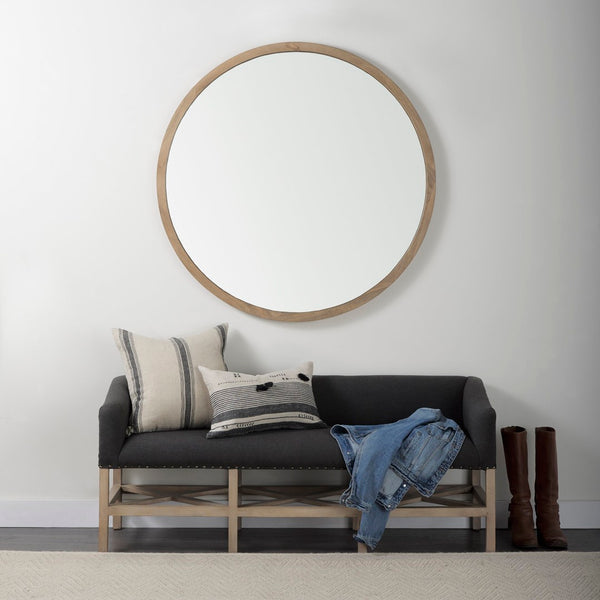 Mercana Bergen Contemporary Accent Bench with Plush Upholstery and Unique Criss-Cross Design for Versatility 69383