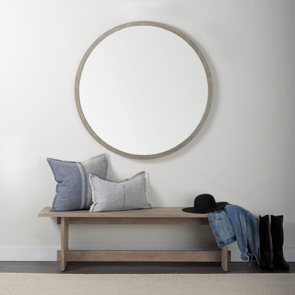 Mercana Thais Decorative Fringe Pillow Cover in Soft Blue - Elevate Your Modern Rustic Home Décor Style! Gray Fabric | 13x21 69416