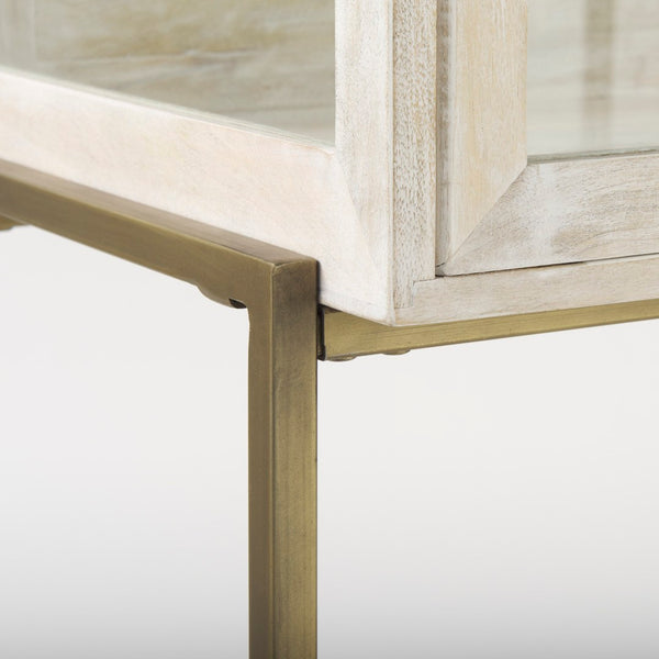 Mercana Arelius Elegant Display Cabinet with Glass Panels and Sturdy Base for Stylish Home Decor Storage 69301