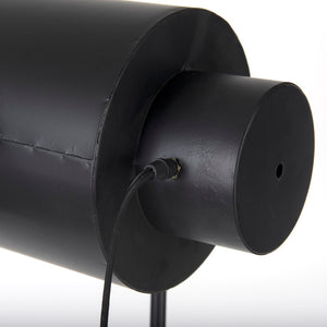 Mercana Debdou Adjustable Cinema-Style Floor Lamp with Sleek Stem and Sturdy Collapsible Base for Any Space Black Metal 69381