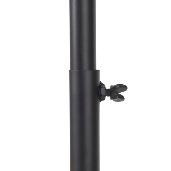 Mercana Debdou Adjustable Cinema-Style Floor Lamp with Sleek Stem and Sturdy Collapsible Base for Any Space Black Metal 69381