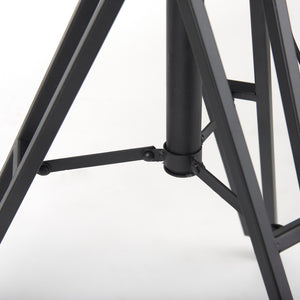 Mercana Debdou Adjustable Cinema-Style Floor Lamp with Sleek Stem and Sturdy Collapsible Base for Any Space Black Metal 69381