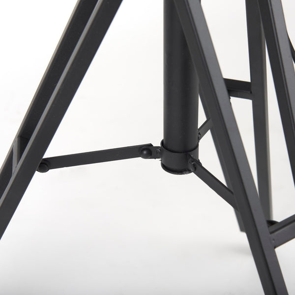 Mercana Debdou Adjustable Cinema-Style Floor Lamp with Sleek Stem and Sturdy Collapsible Base for Any Space Black Metal 69381