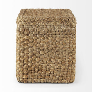 Mercana Aylin Handwoven Jute Pouf - Stylish Natural Fiber Accent for Versatile Seating and Home Décor 69447