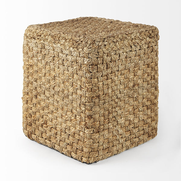 Mercana Aylin Handwoven Jute Pouf - Stylish Natural Fiber Accent for Versatile Seating and Home Décor 69447