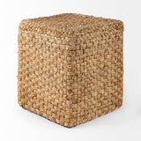 Mercana Aylin 16.5" Square Brown Jute Pouf 69447