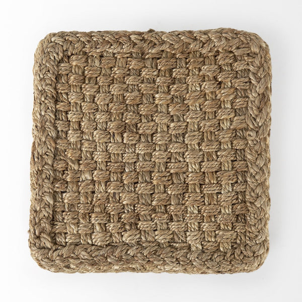 Mercana Aylin Handwoven Jute Pouf - Stylish Natural Fiber Accent for Versatile Seating and Home Décor 69447