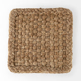 Mercana Aylin 16.5" Square Brown Jute Pouf 69447