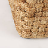 Mercana Aylin 16.5" Square Brown Jute Pouf 69447