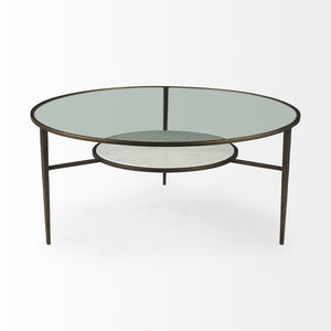 Mercana Felicity Marble-Top Coffee Table: Chic Square Design with Durable Iron Frame for Elegant Living Spaces 69253-AB