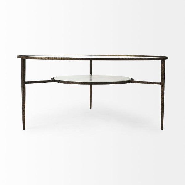 Mercana Felicity Marble-Top Coffee Table: Chic Square Design with Durable Iron Frame for Elegant Living Spaces 69253-AB