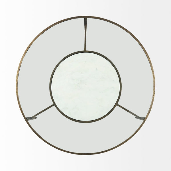 Mercana Felicity Marble-Top Coffee Table: Chic Square Design with Durable Iron Frame for Elegant Living Spaces 69253-AB