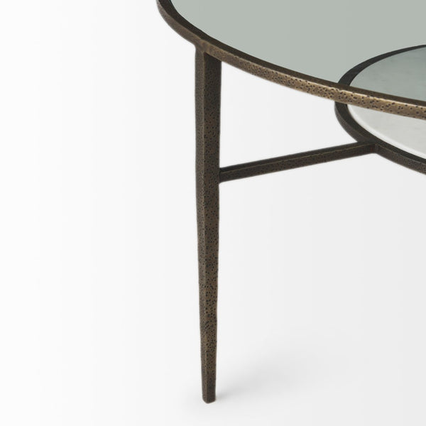 Mercana Felicity Marble-Top Coffee Table: Chic Square Design with Durable Iron Frame for Elegant Living Spaces 69253-AB