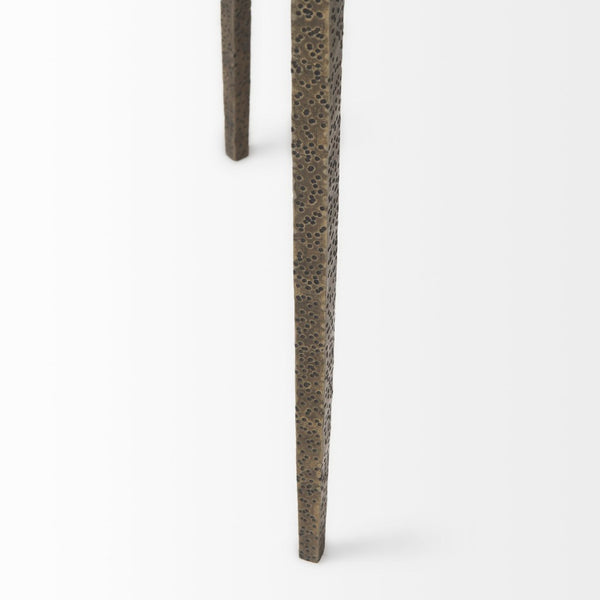 Mercana Felicity Stylish End Table with Elegant Marble Shelf and Chic Antique Finish for Modern Living Spaces 69254-AB