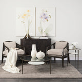 Mercana Felicity 15.8L X 15.8W X 22.5H Glass Top W/ White Marble Shelf and Antique Gold Base End/Side Table 69254-AB