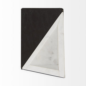 Mercana Sophia Elegant Stepped Pyramid Marble Bookends - Unique Architectural Accent for Modern Spaces White Marble | Triangle 69216
