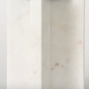 Mercana Sophia Medium Marble Candle Holder - Elegant Accent for Centerpieces and Home Décor Display White Marble | 8H 69218