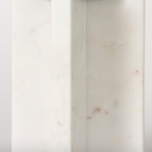 Mercana Sophia Medium Marble Candle Holder - Elegant Accent for Centerpieces and Home Décor Display White Marble | 8H 69218