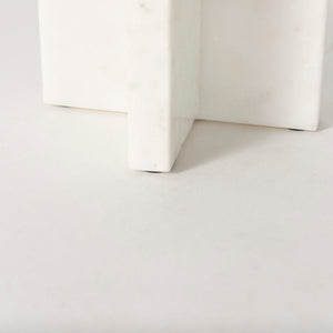 Mercana Sophia Medium Marble Candle Holder - Elegant Accent for Centerpieces and Home Décor Display White Marble | 8H 69218