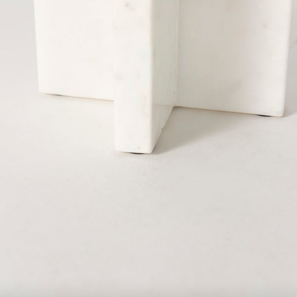 Mercana Sophia Medium Marble Candle Holder - Elegant Accent for Centerpieces and Home Décor Display White Marble | 8H 69218