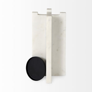 Mercana Sophia Medium Marble Candle Holder - Elegant Accent for Centerpieces and Home Décor Display White Marble | 11H 69219