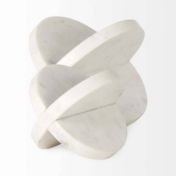 Mercana Sophia Elegant Small Marble Ornament - Artful Accent for Modern Interiors, Perfect for Any Space White Marble | 6H 69221