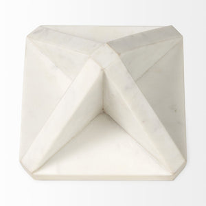Mercana Sophia Elegant Small Marble Ornament - Artful Accent for Modern Interiors, Perfect for Any Space White Marble | 8.5H 69225
