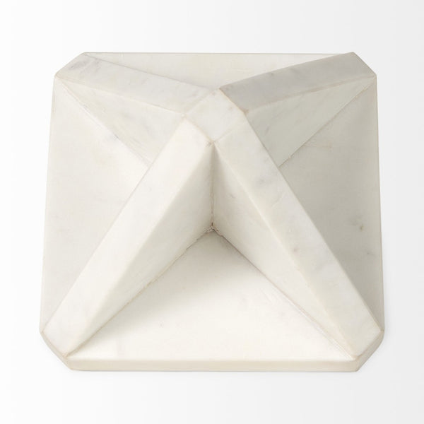Mercana Sophia Elegant Small Marble Ornament - Artful Accent for Modern Interiors, Perfect for Any Space White Marble | 8.5H 69225