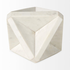 Mercana Sophia Elegant Small Marble Ornament - Artful Accent for Modern Interiors, Perfect for Any Space White Marble | 8.5H 69225