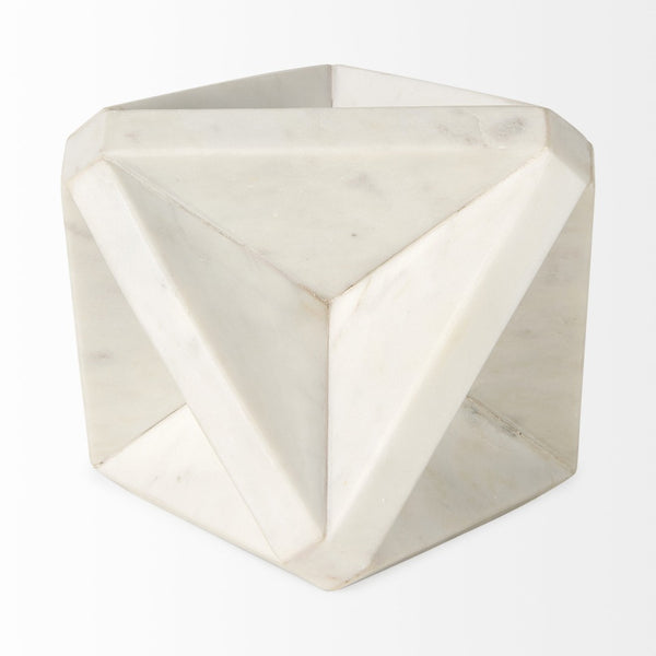 Mercana Sophia Elegant Small Marble Ornament - Artful Accent for Modern Interiors, Perfect for Any Space White Marble | 8.5H 69225