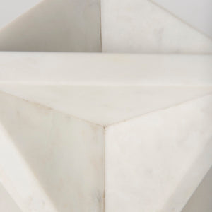 Mercana Sophia Elegant Small Marble Ornament - Artful Accent for Modern Interiors, Perfect for Any Space White Marble | 8.5H 69225